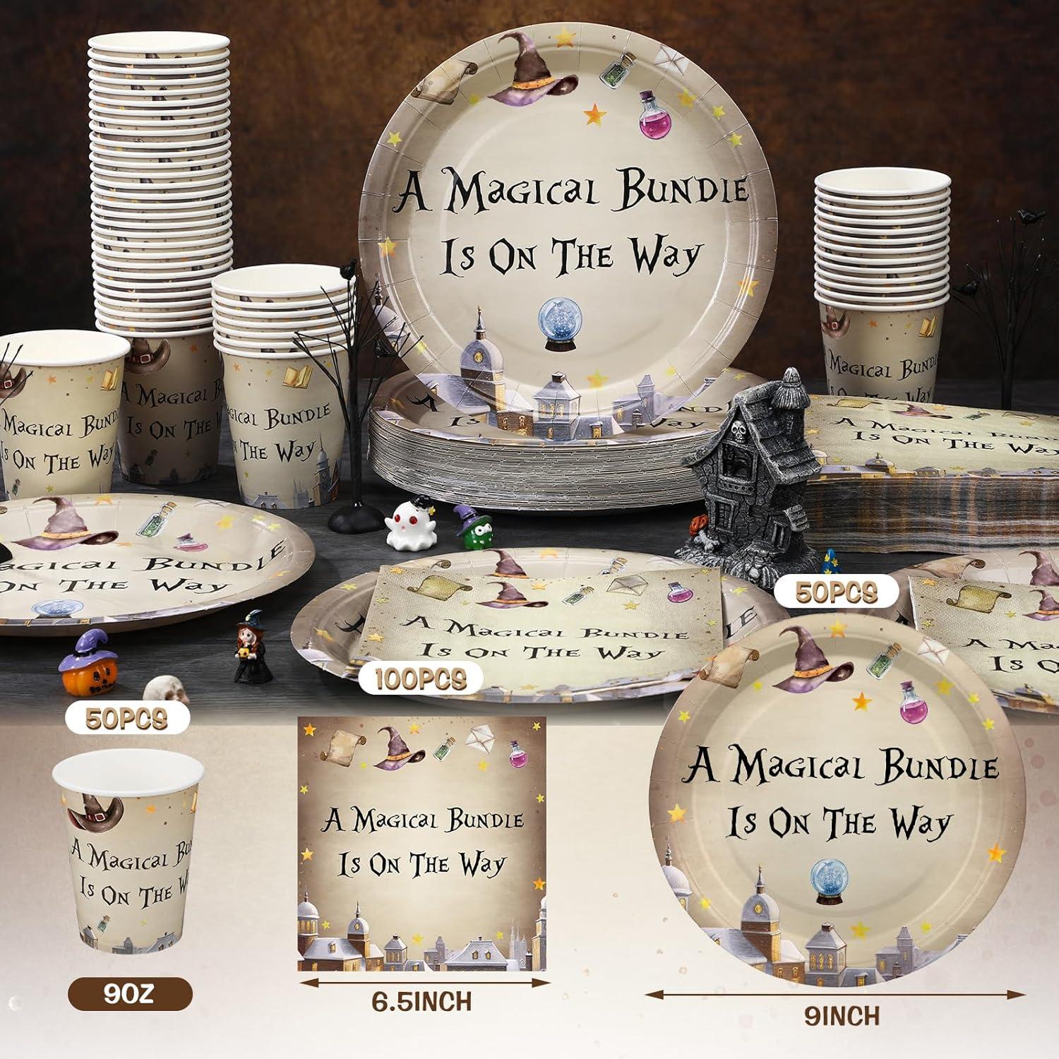 Hushee 200 Pcs Utensilios de Fiesta Mágica para 50 Invitados