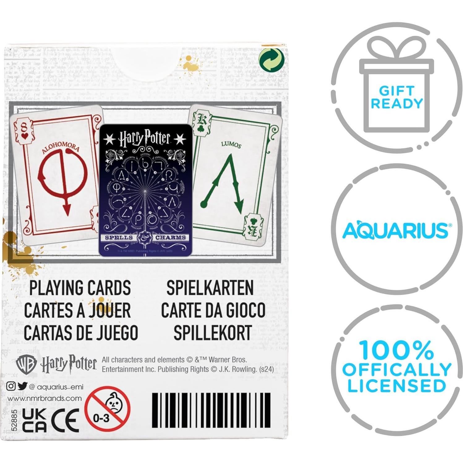 Baraja de Cartas Harry Potter AQUARIUS - 108.86g, 1.91x6.35x8.89cm