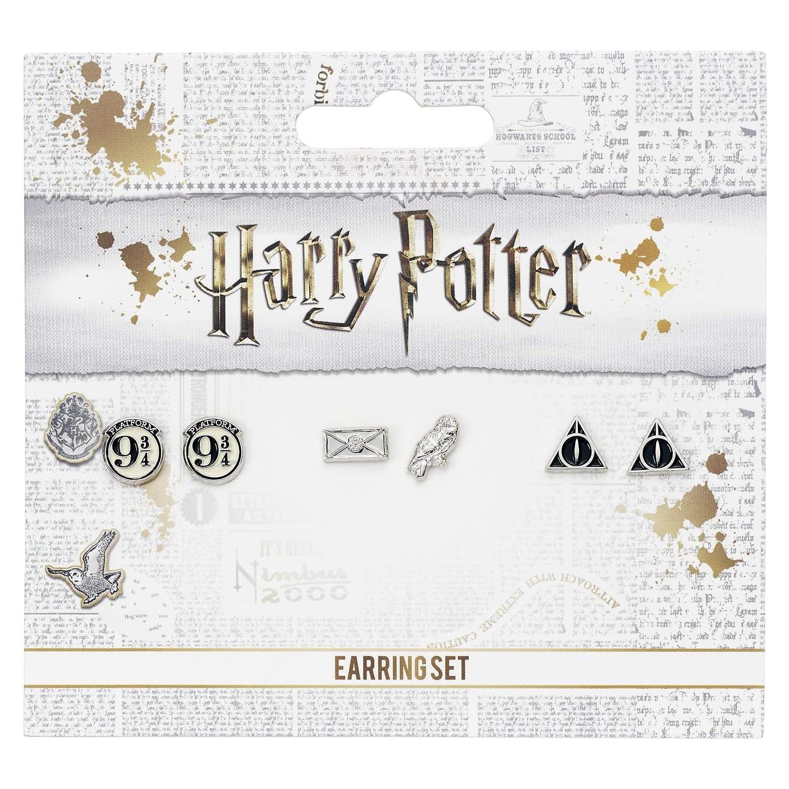 Conjunto de Pendientes de Stud Harry Potter EWE0107 - Licencia Oficial