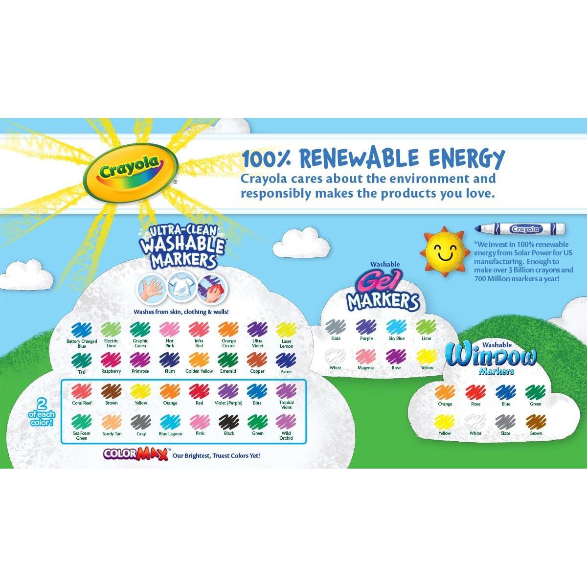 Set de Marcadores Lavables Crayola - 48 Líneas Anchas + Gel FX