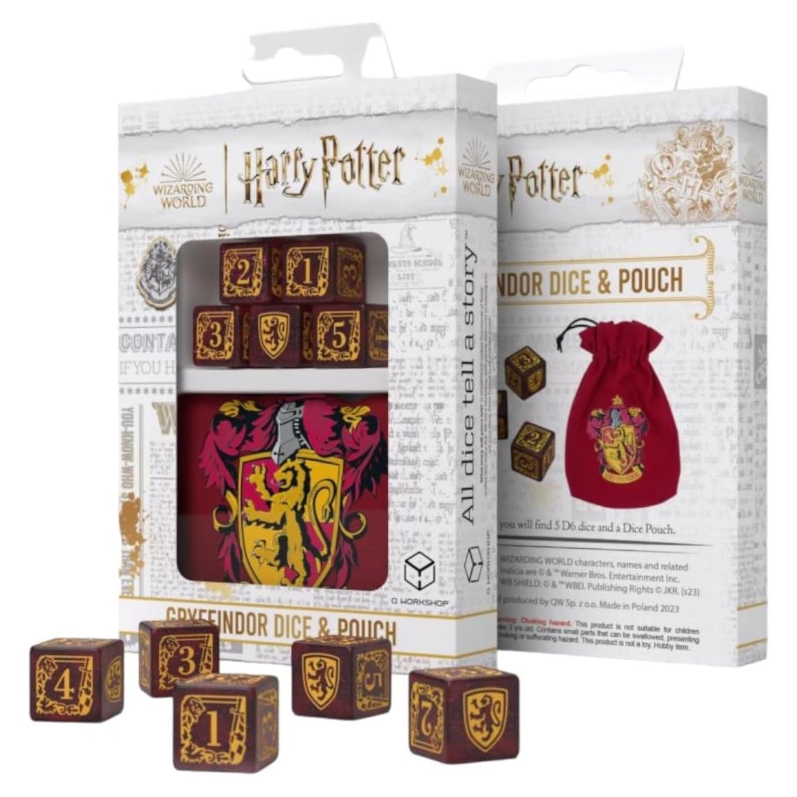 Juego de Dados y Bolsa Gryffindor Q WORKSHOP 5 D6
