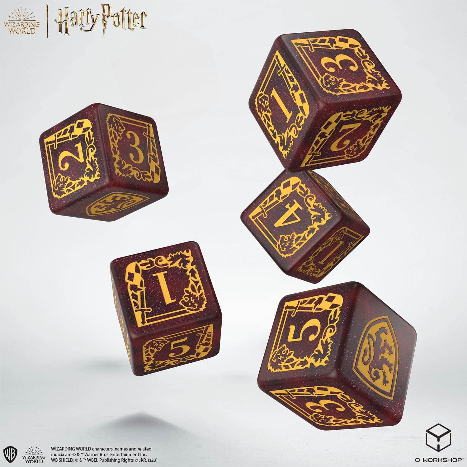 Juego de Dados y Bolsa Gryffindor Q WORKSHOP 5 D6