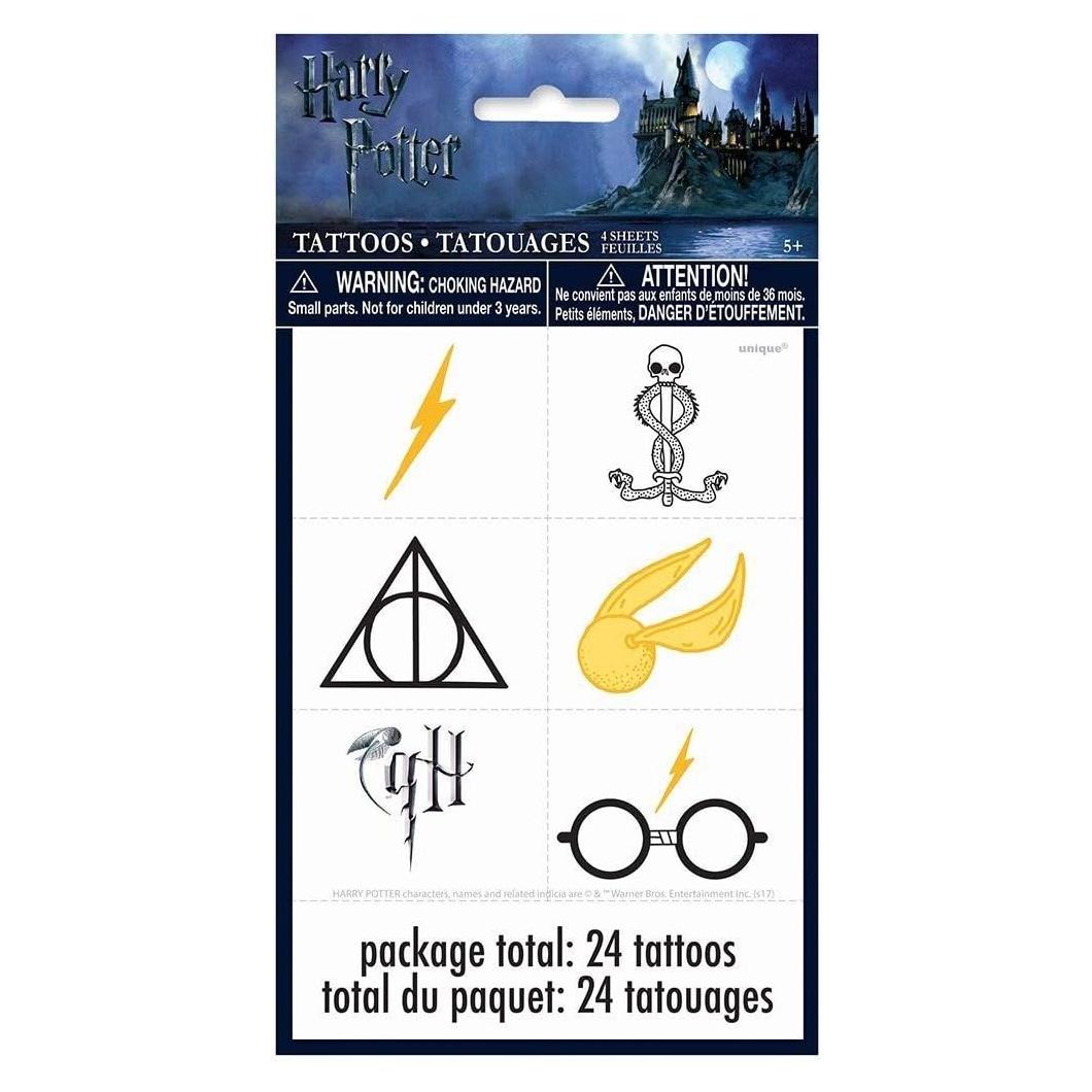 24 Tatuajes Temporales Harry Potter - Fiesta Infantil