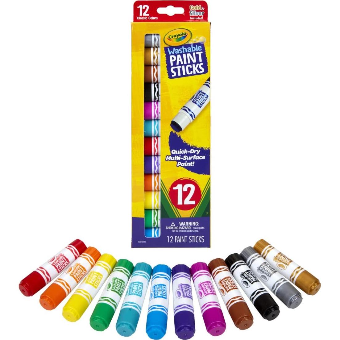 Palitos de Pintura Lavables Crayola 12ct Secado Rápido