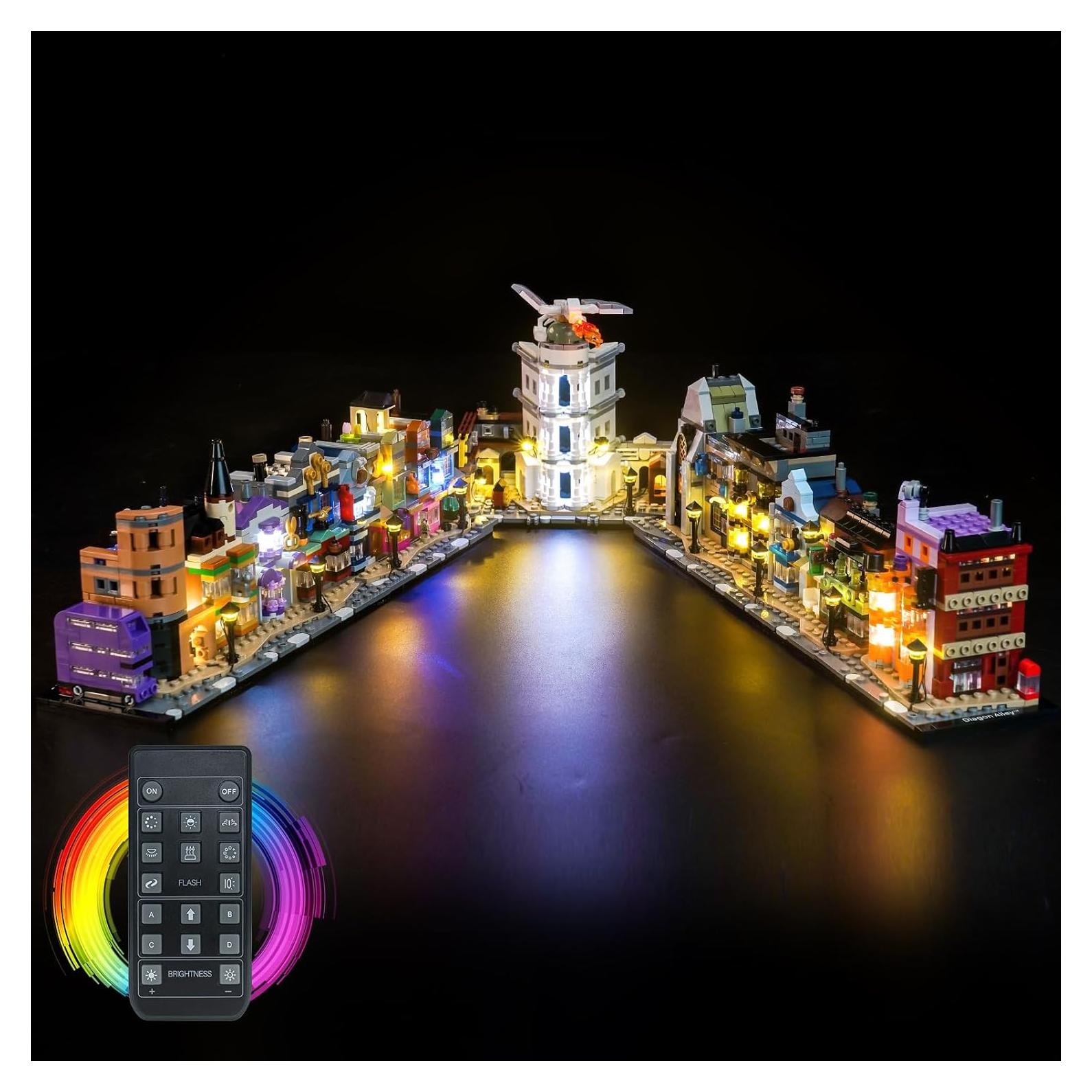 Light kit Compatible with Lego Diagon Alley Wizarding Shops 76444 - No Model Only Light, LED Lighting Accessories Compatible with Lego Mini Diagon Alley (RC Version)