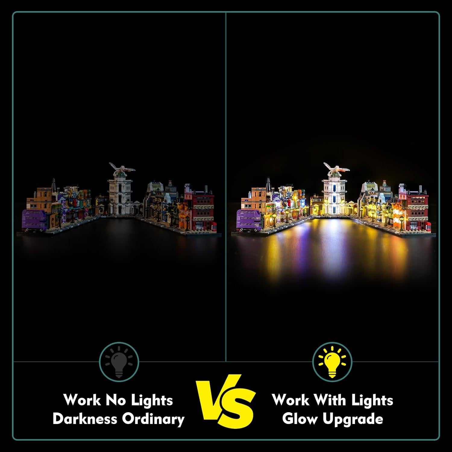 Light kit Compatible with Lego Diagon Alley Wizarding Shops 76444 - No Model Only Light, LED Lighting Accessories Compatible with Lego Mini Diagon Alley (RC Version)