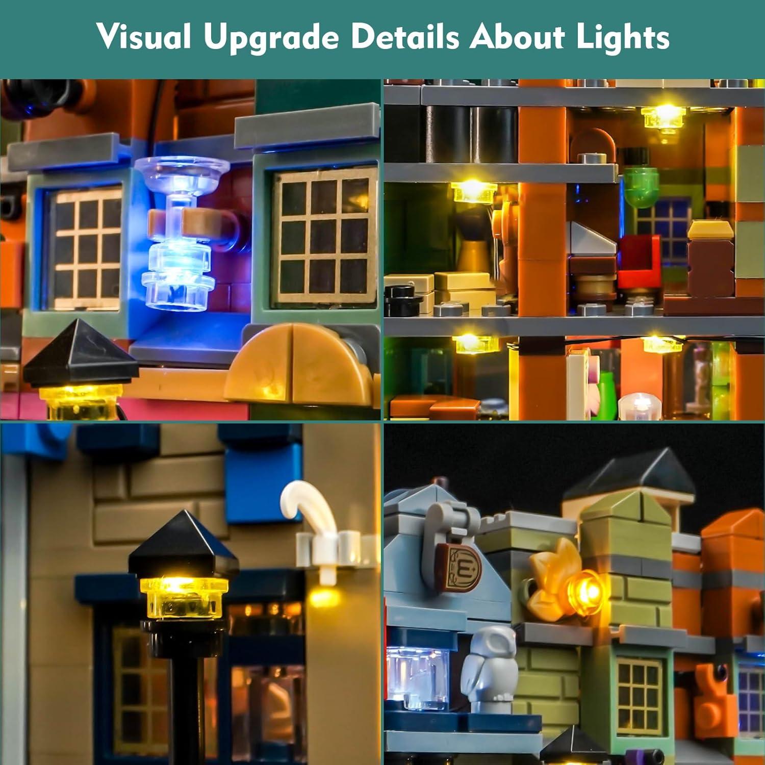 Light kit Compatible with Lego Diagon Alley Wizarding Shops 76444 - No Model Only Light, LED Lighting Accessories Compatible with Lego Mini Diagon Alley (RC Version)