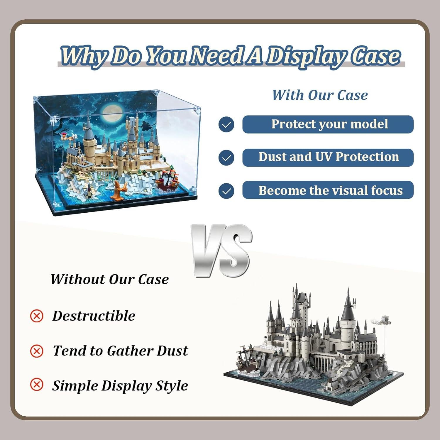 Vitrina Acrílica para Lego 76419 Castillo Mágico - Montaje Fácil