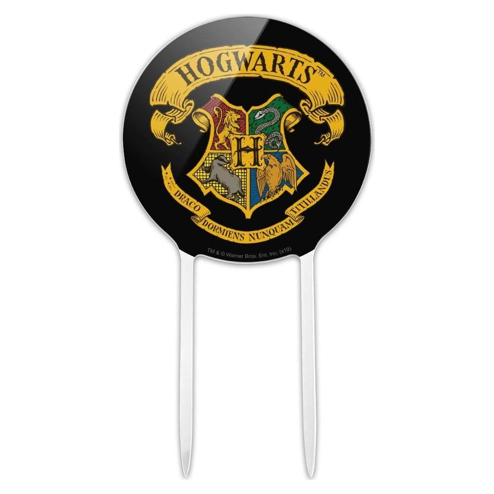 Topper de Pastel Harry Potter Acrílico Escudo Hogwarts 18.42 cm