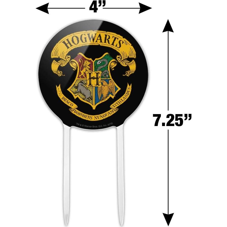 Topper de Pastel Harry Potter Acrílico Escudo Hogwarts 18.42 cm