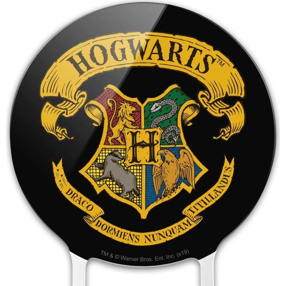 Topper de Pastel Harry Potter Acrílico Escudo Hogwarts 18.42 cm