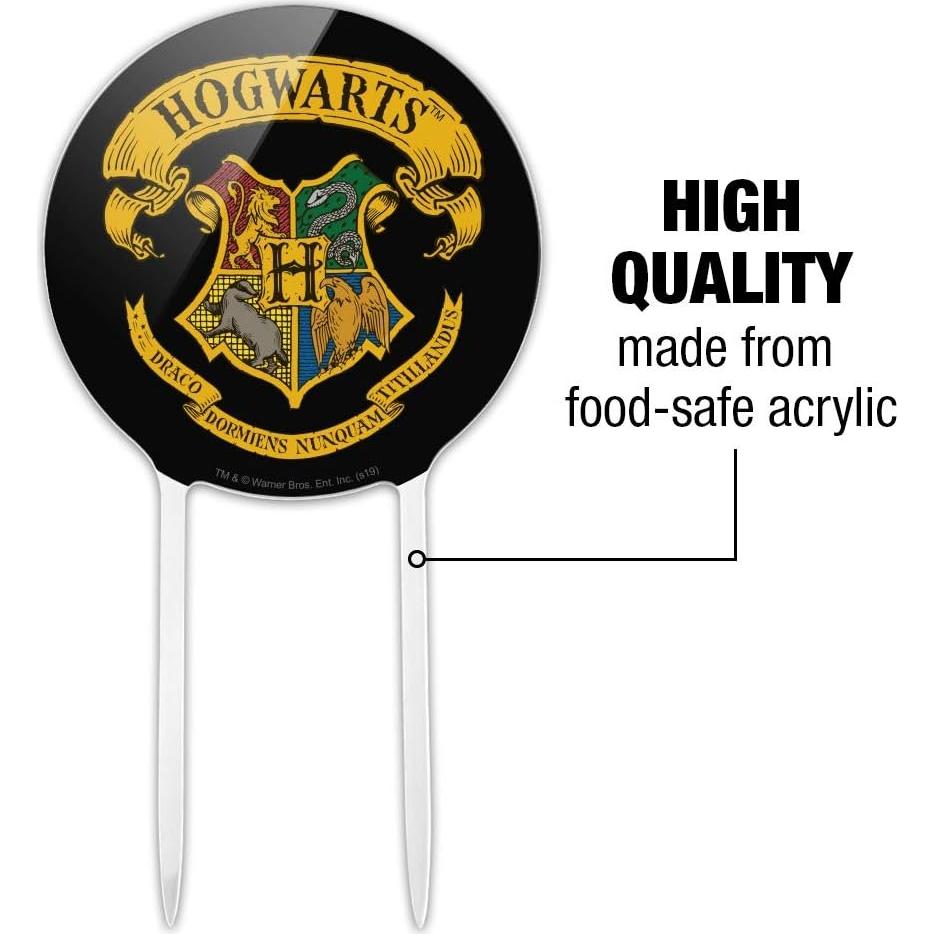 Topper de Pastel Harry Potter Acrílico Escudo Hogwarts 18.42 cm