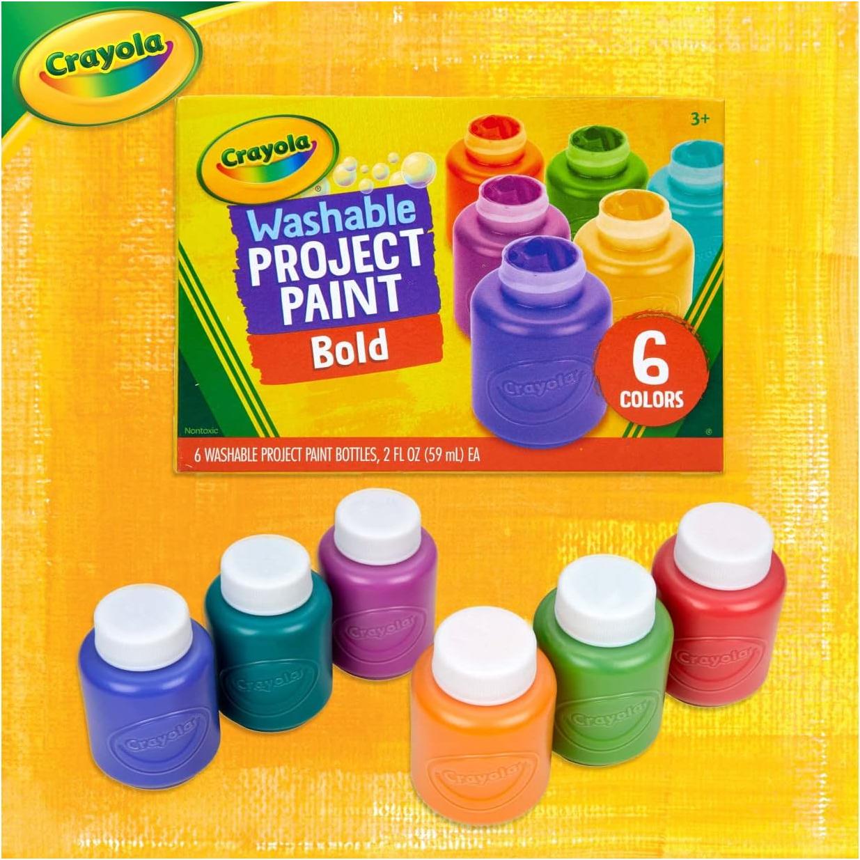 Pintura Lavable Crayola 6 Colores Audaces 59ml - No Tóxica