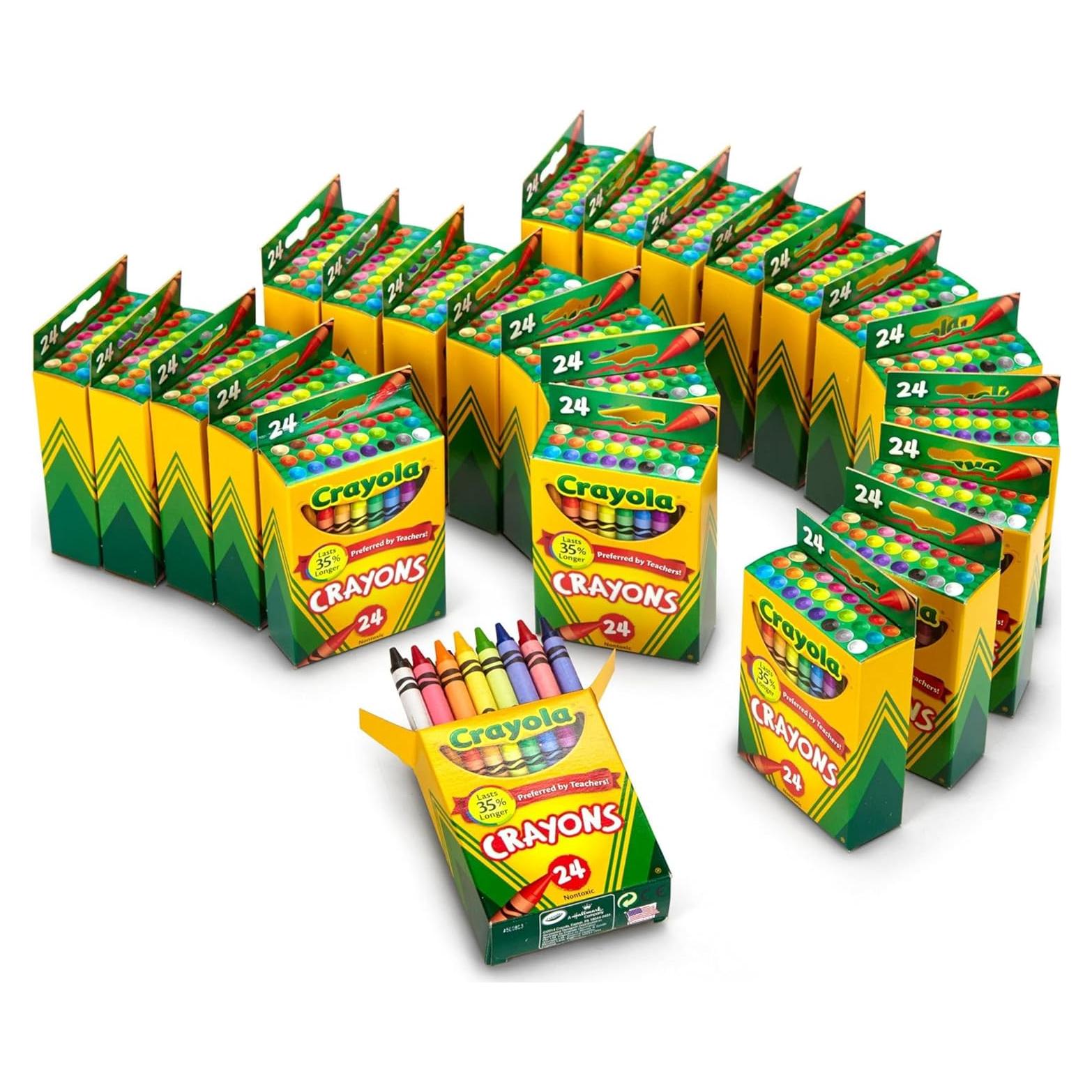 Crayola Crayons Bulk (24 Packs), Kids Back to School Essentials, Teacher Classroom Must Haves, Bulk School Supplies for Preschool & Kindergarten