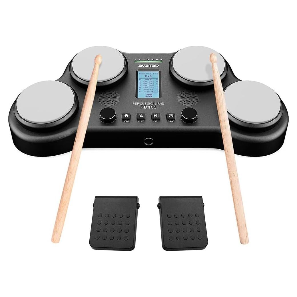 Batería Eléctrica PD405 HXW, 4 Pads Sensibles, 163 Sonidos