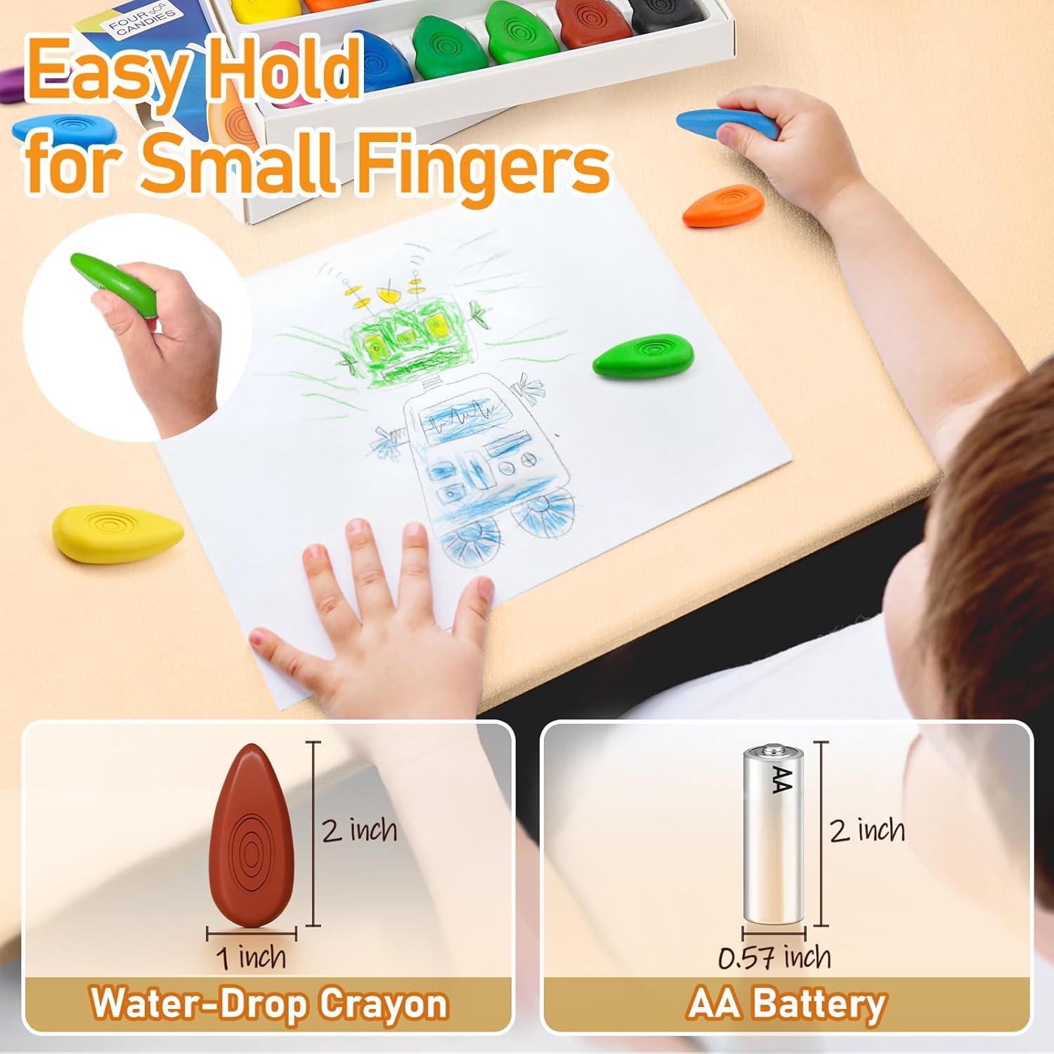 Crayones Lavables Cuatro Caramelos 12 Colores No Tóxicos