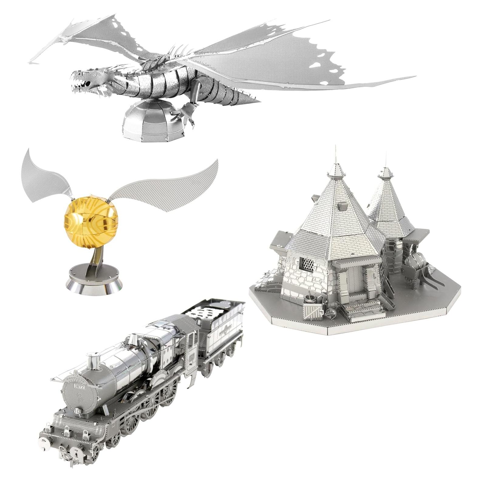 Kits de Modelos de Metal 3D Fascinations Harry Potter - 4 Piezas