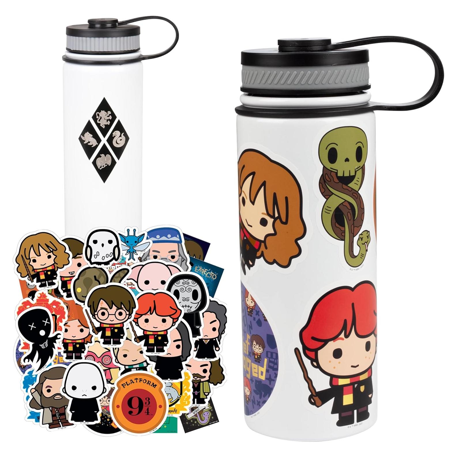 Juego de Stickers Harry Potter + Botella Acero Inoxidable 550ml