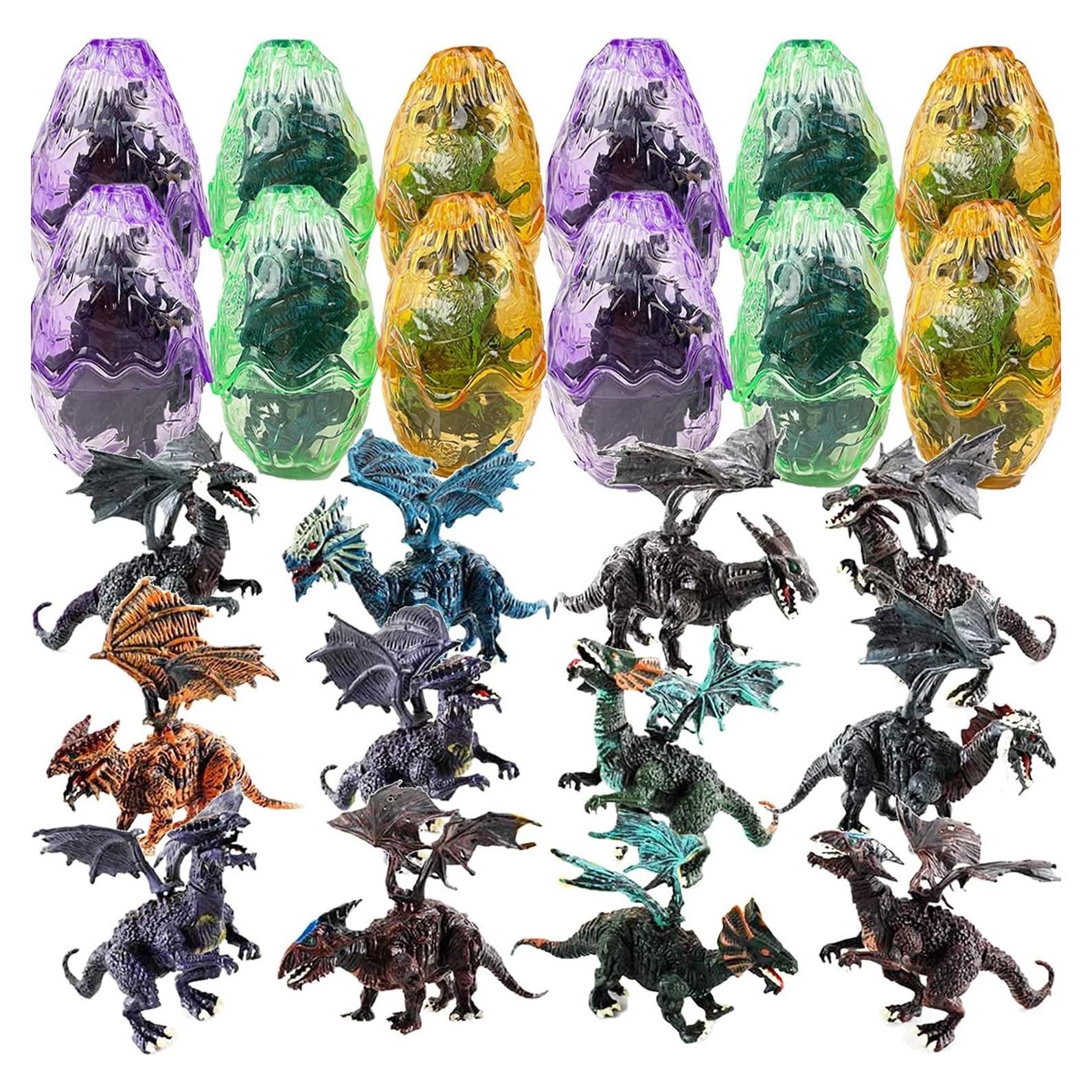 Paquete de 12 Figuras de Acción 3D Dragones Liberty Imports