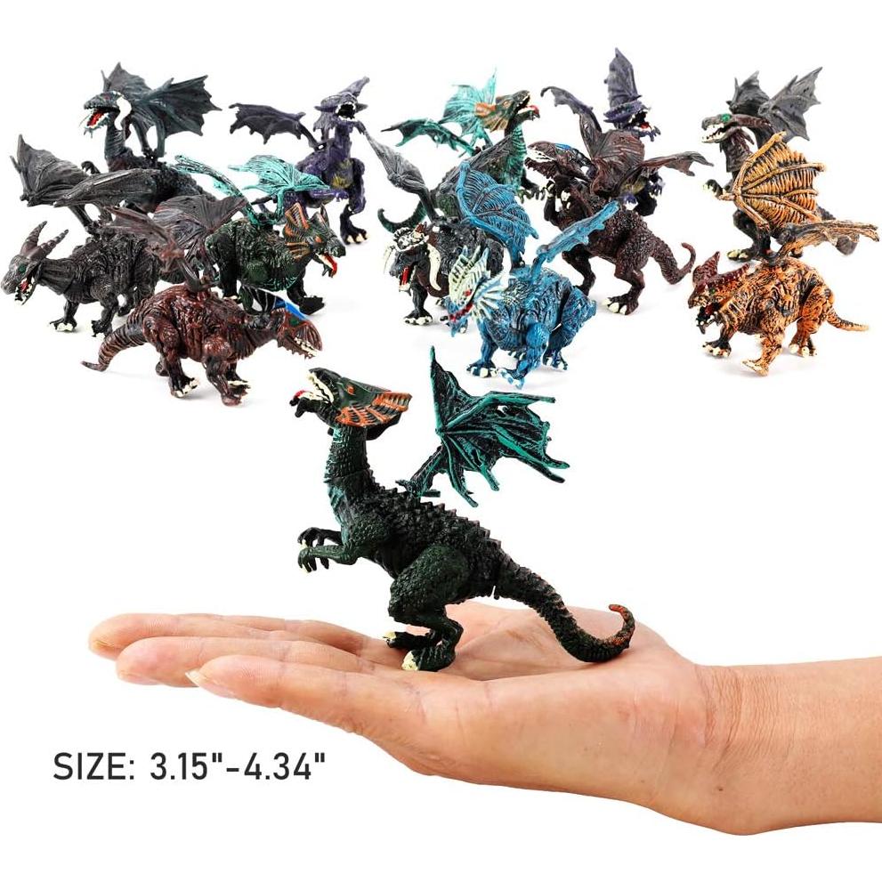 Paquete de 12 Figuras de Acción 3D Dragones Liberty Imports