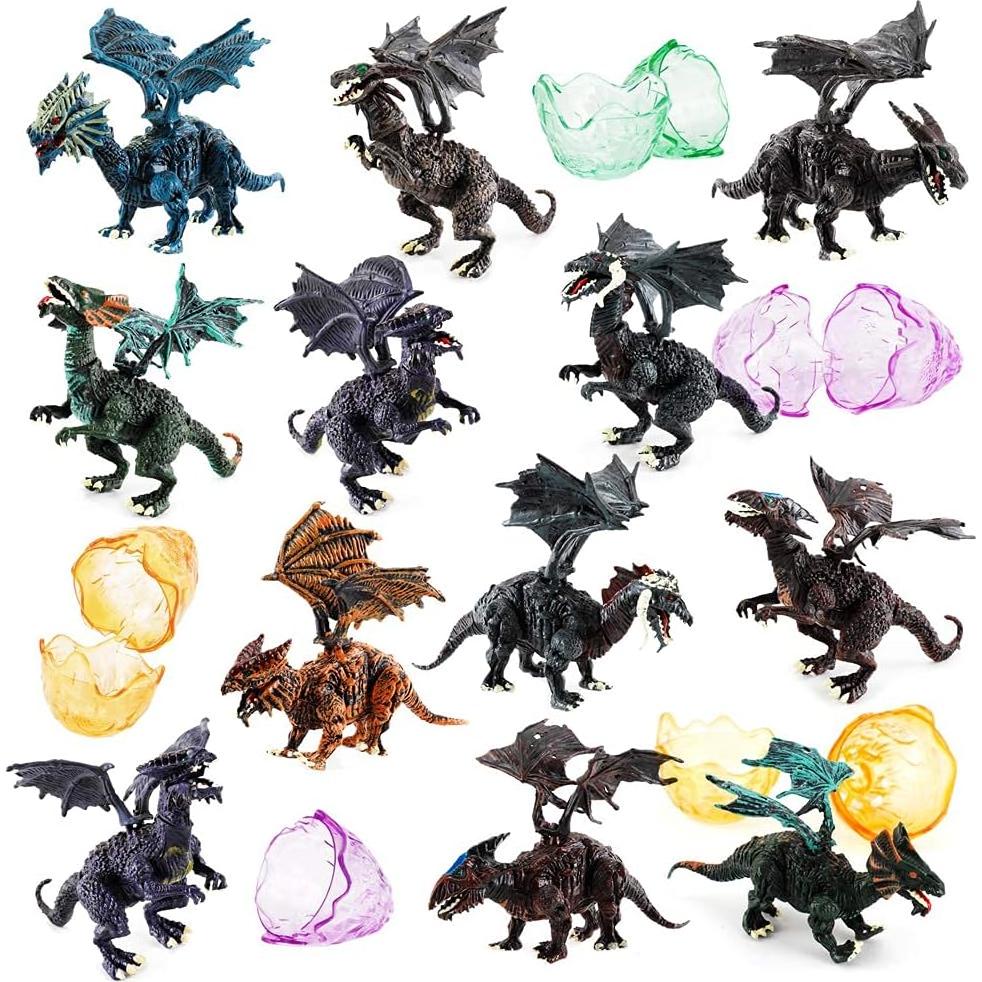 Paquete de 12 Figuras de Acción 3D Dragones Liberty Imports