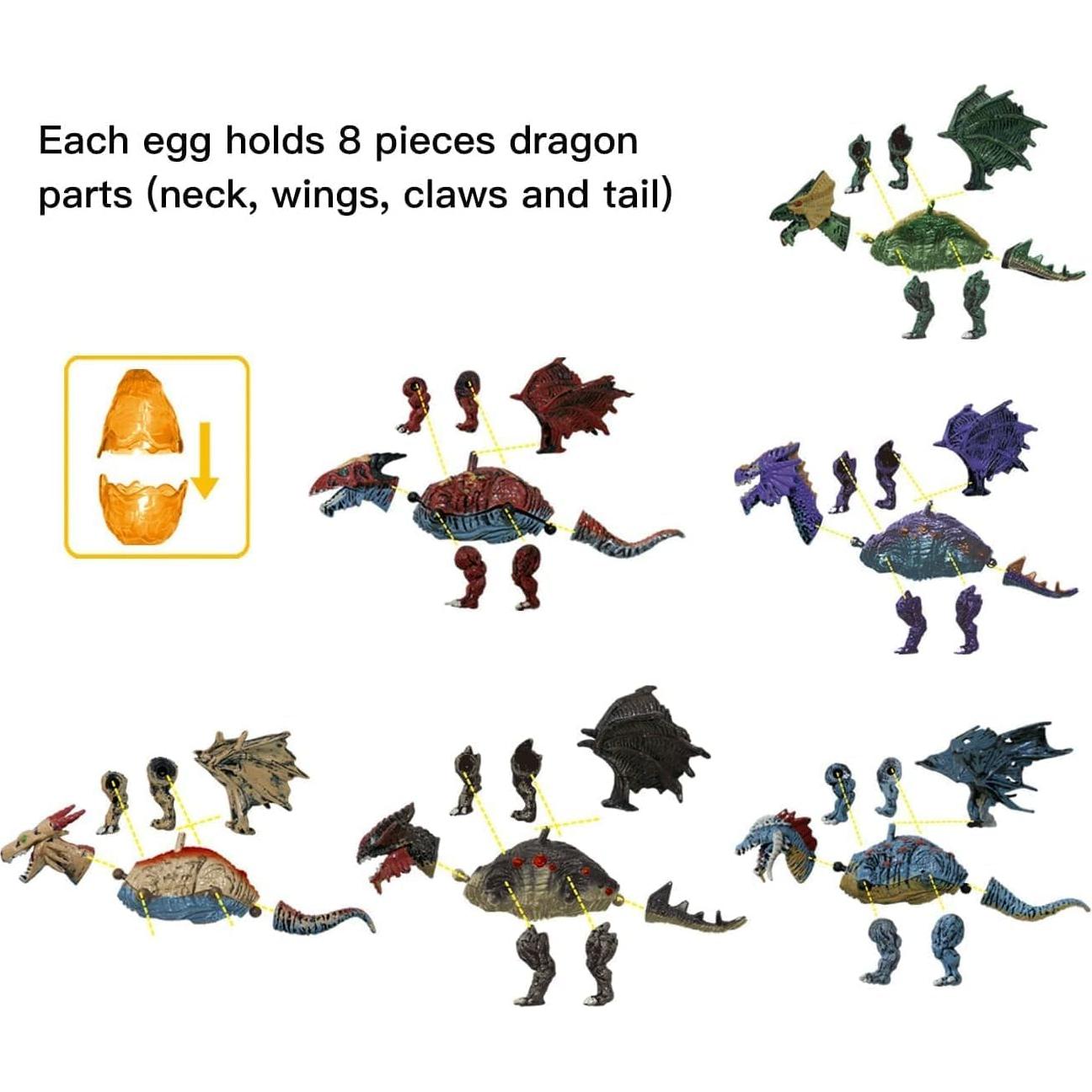 Paquete de 12 Figuras de Acción 3D Dragones Liberty Imports