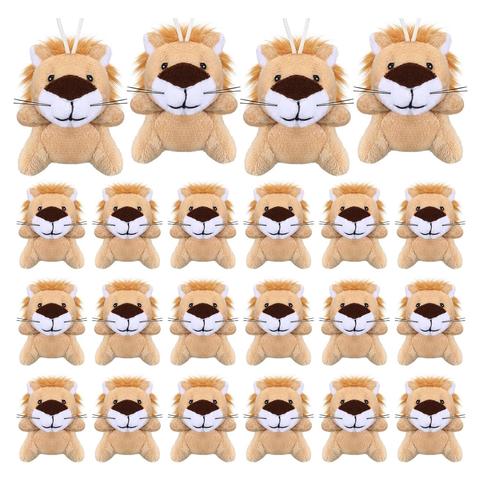 30 Mini Animales de Peluche León Shappy 6 cm para Fiesta