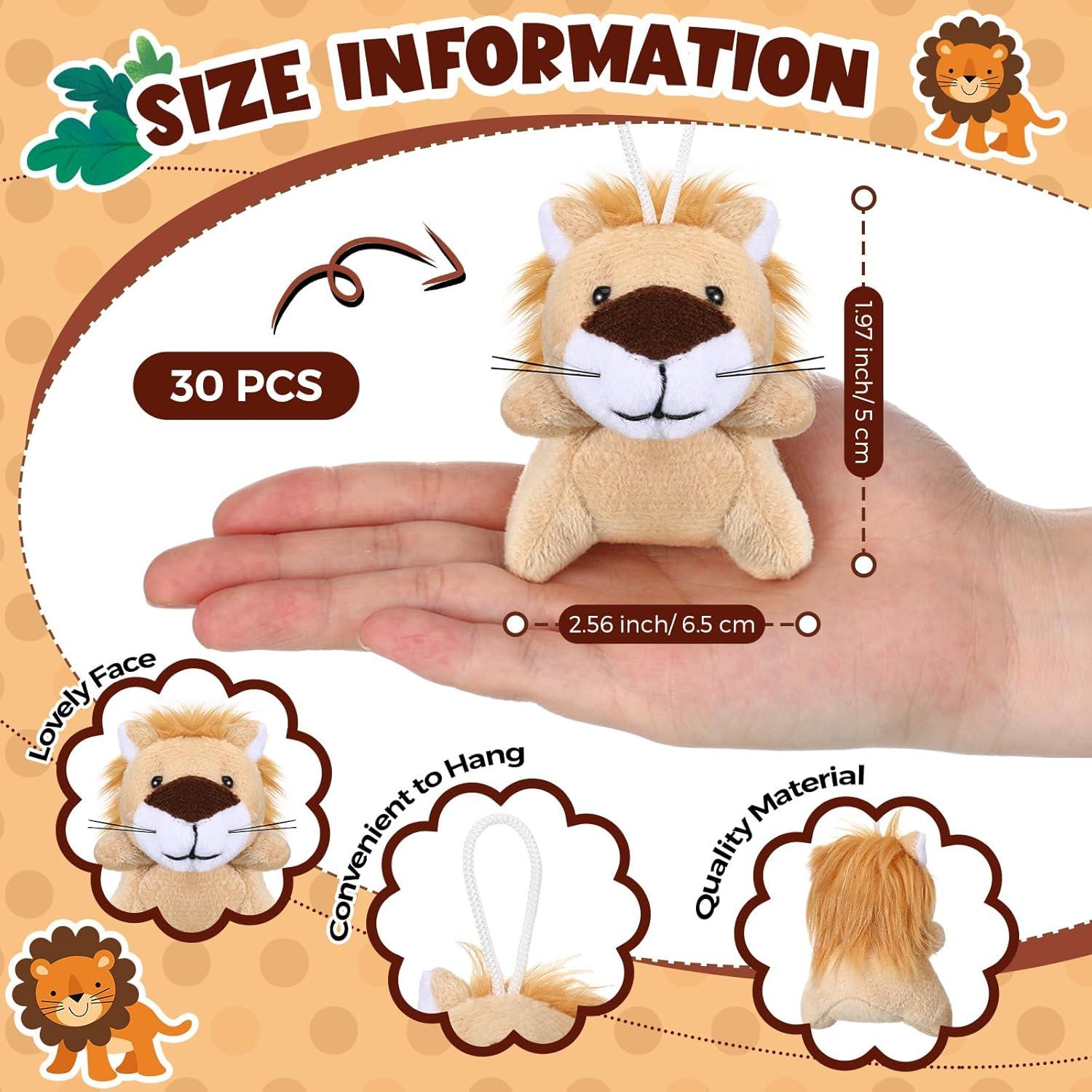 30 Mini Animales de Peluche León Shappy 6 cm para Fiesta