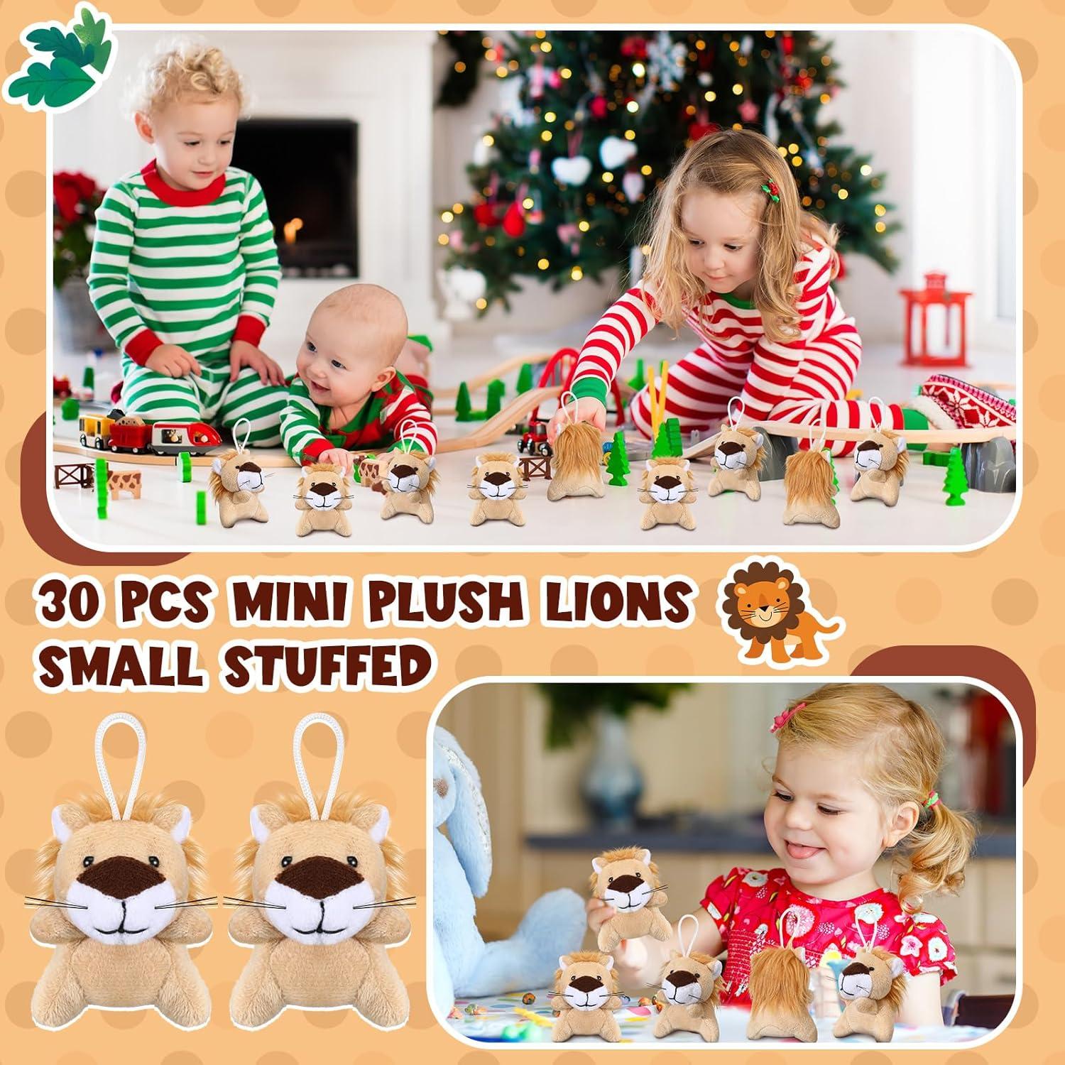 30 Mini Animales de Peluche León Shappy 6 cm para Fiesta