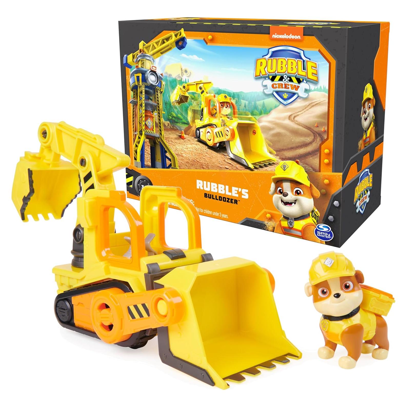 Camión Bulldozer Rubble & Crew con Figura de Acción