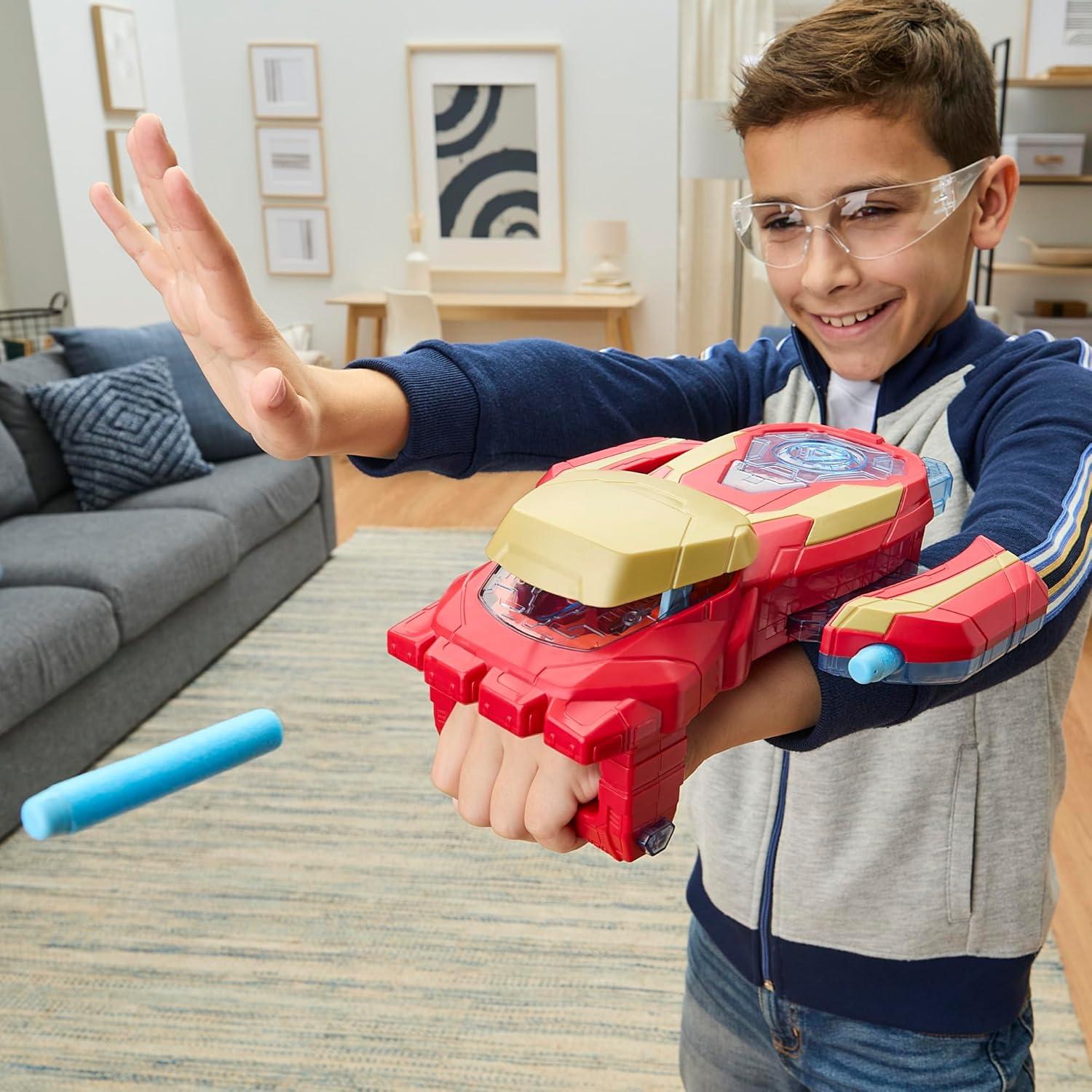 Juguete de Rol Marvel Avengers Iron Man Arc Blaster NERF 3 Dardos