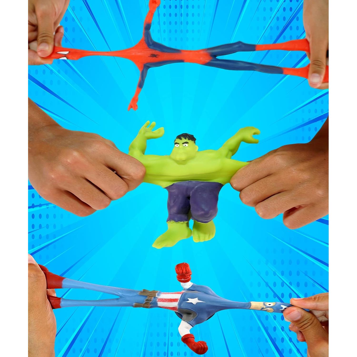 Juguetes Elásticos Marvel Avengers - 3 Unidades Hulk, Spiderman y Capitán América