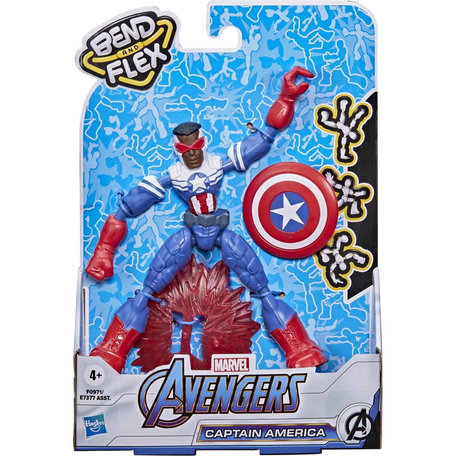Figura de Acción Bend and Flex Capitán América Hasbro 17 cm