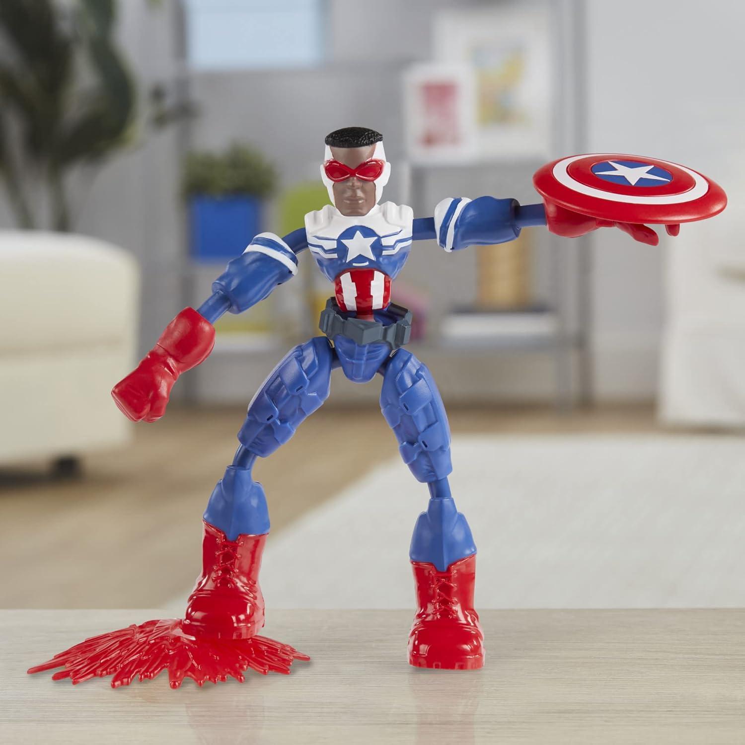Figura de Acción Bend and Flex Capitán América Hasbro 17 cm