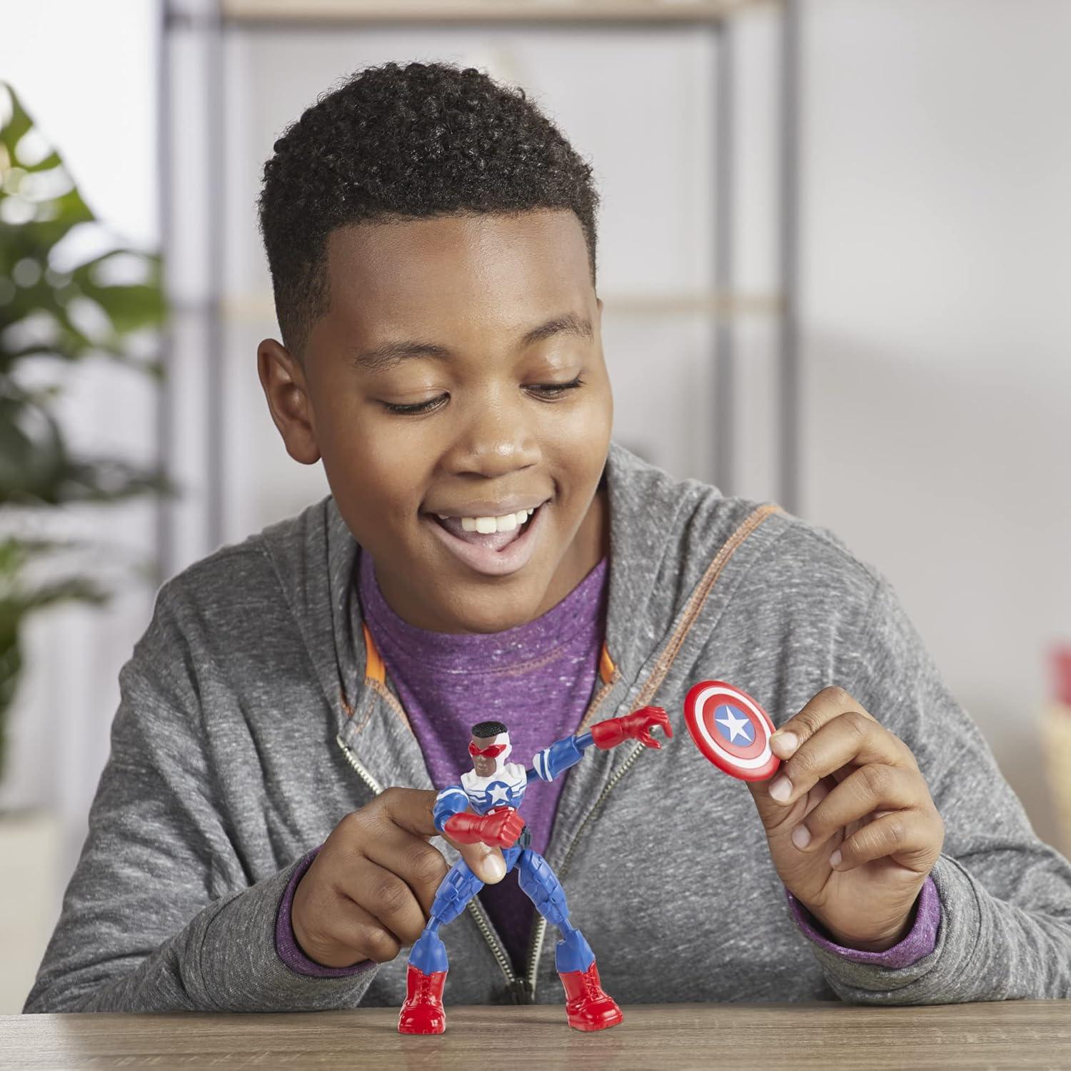 Figura de Acción Bend and Flex Capitán América Hasbro 17 cm