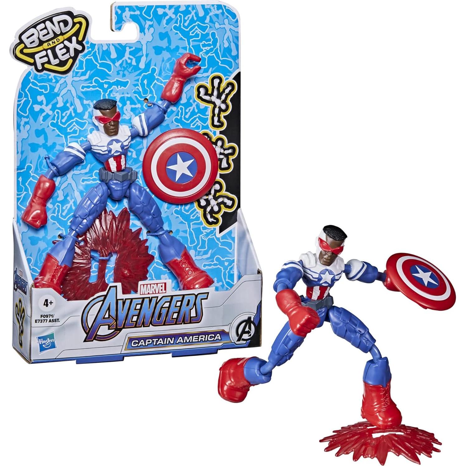 Figura de Acción Bend and Flex Capitán América Hasbro 17 cm