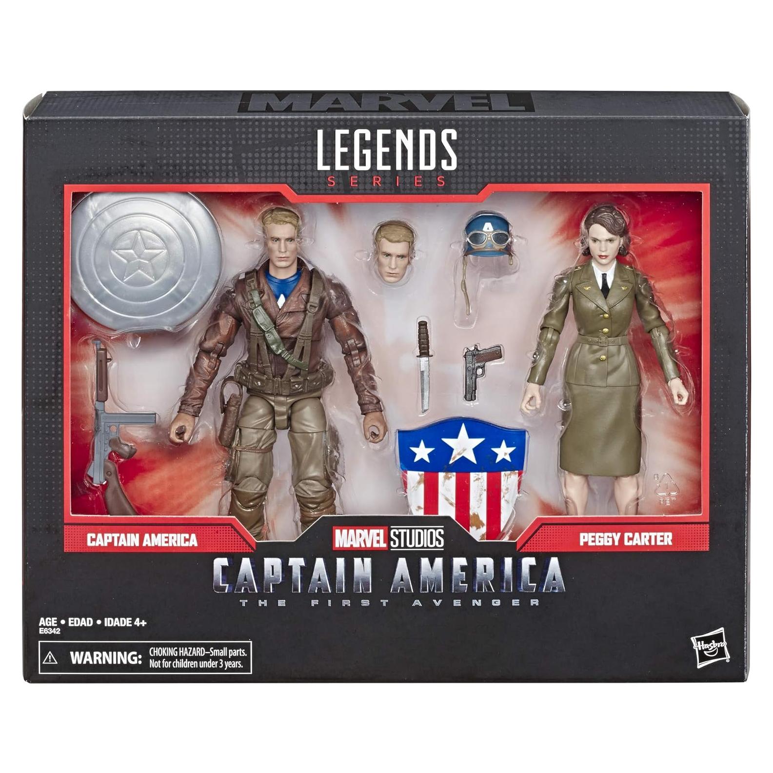 Figuras de Acción Marvel Legends Capitán América y Peggy Carter 15 cm