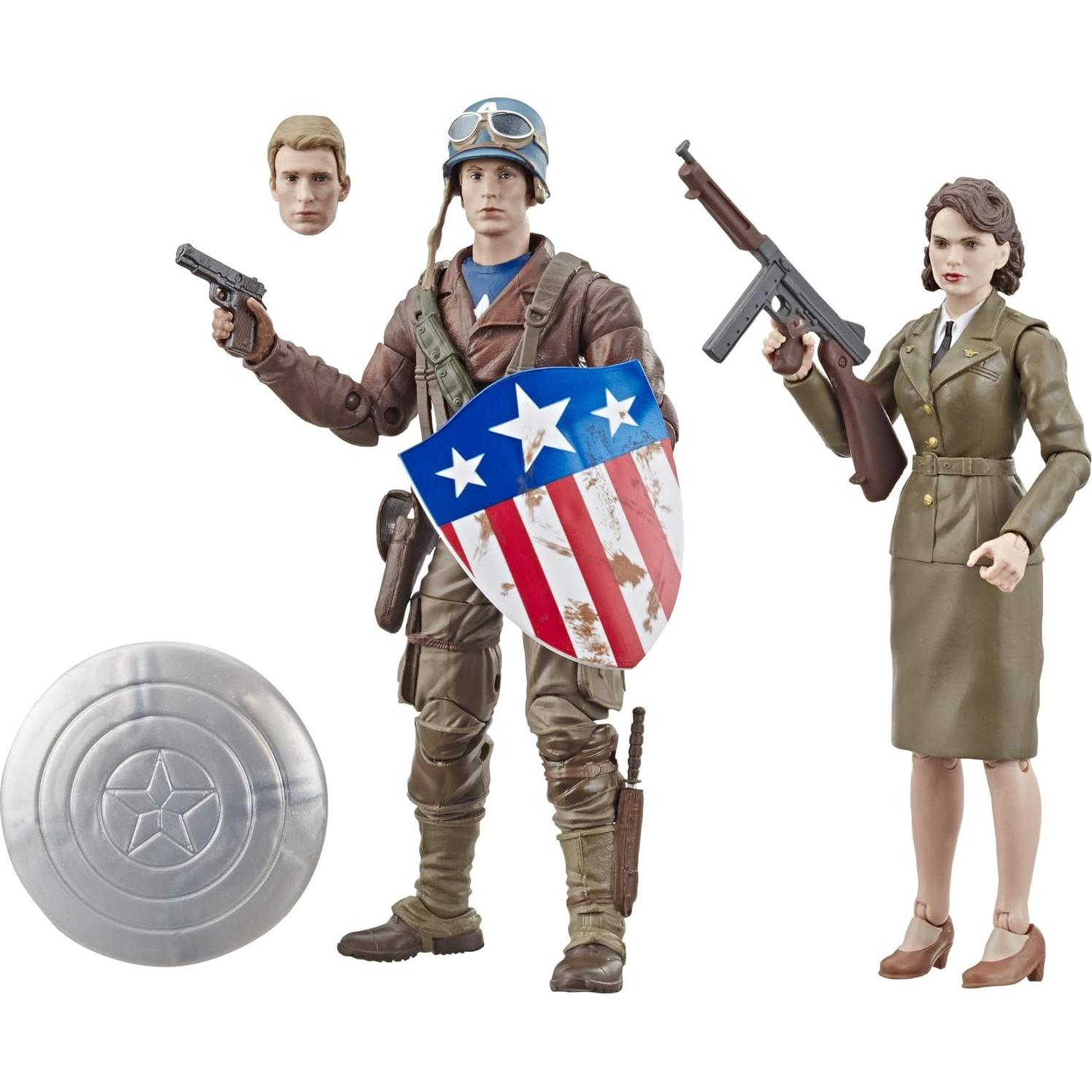 Figuras de Acción Marvel Legends Capitán América y Peggy Carter 15 cm