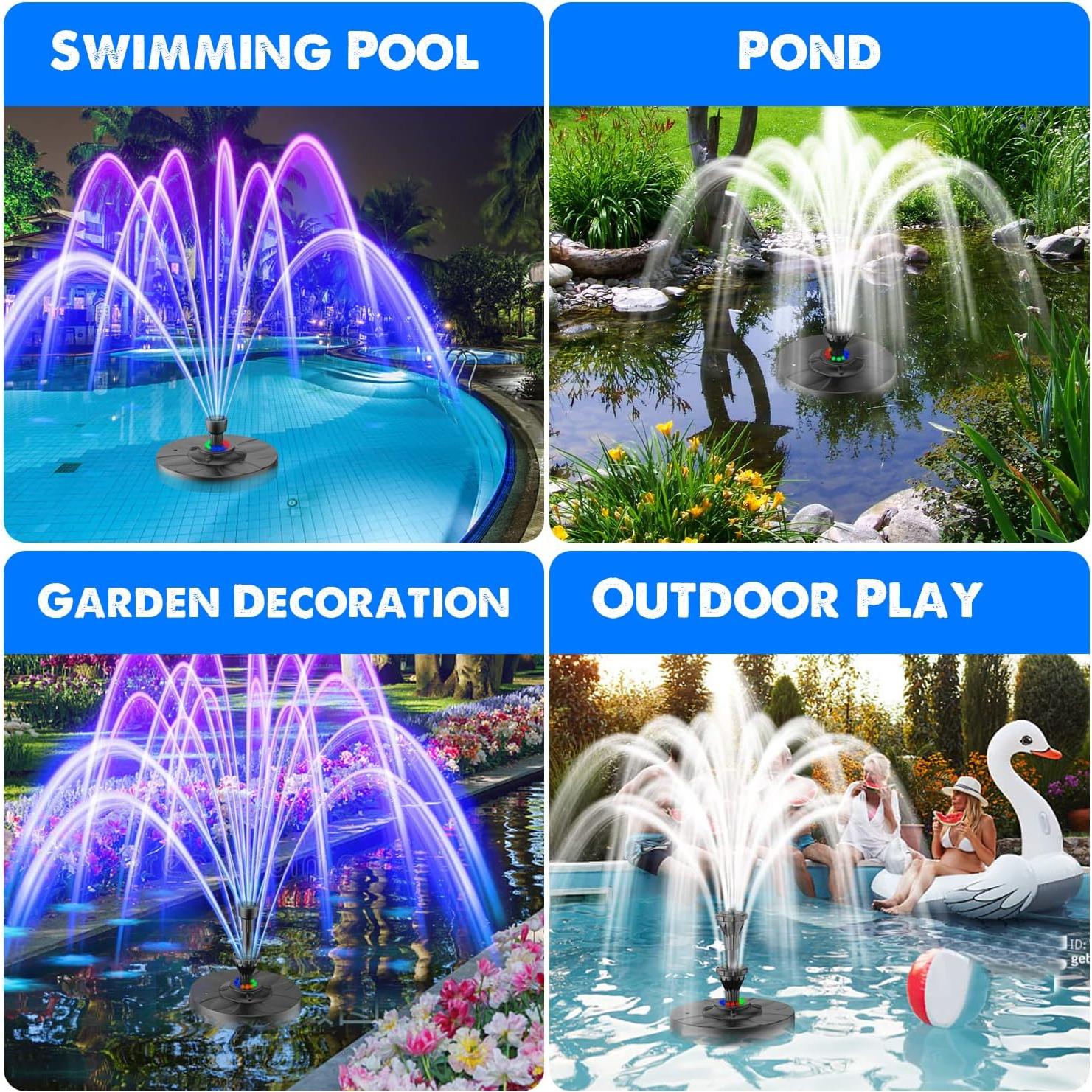 Fuente eléctrica Yzert para estanque con 12 luces coloridas
