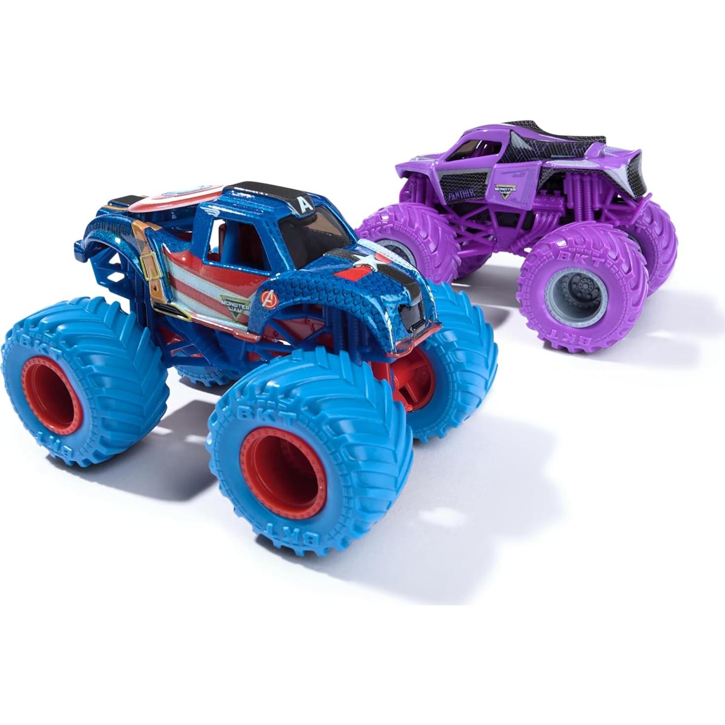 Camiones Monstruo Marvel Monster Jam 1:64 - Capitán América Vs Pantera Negra