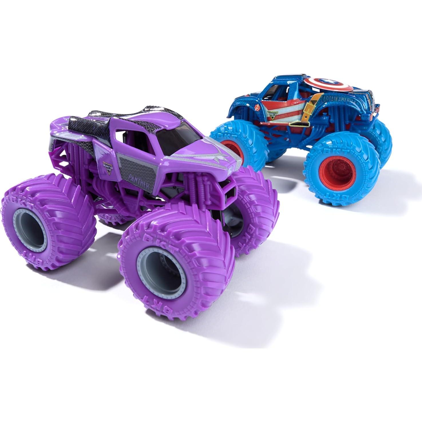 Camiones Monstruo Marvel Monster Jam 1:64 - Capitán América Vs Pantera Negra