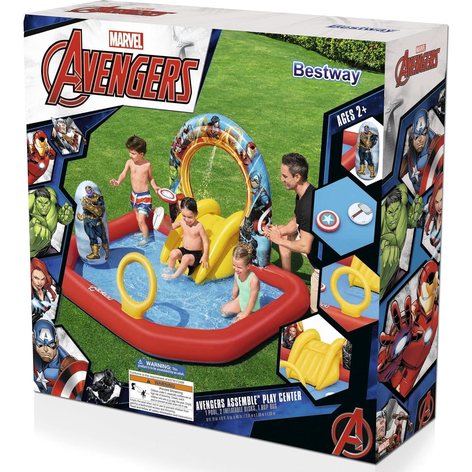 Centro de Juego Inflable de Agua Bestway Avengers 2.1m x 2m