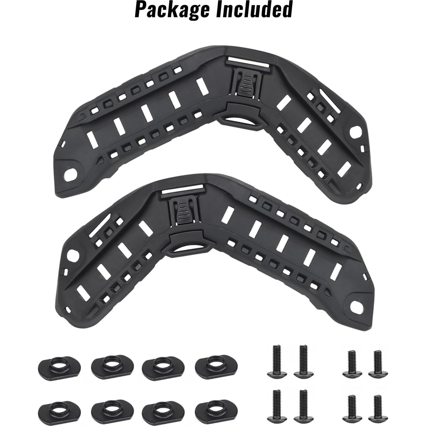 Kit de Rieles Laterales Qavctw para Casco Táctico FAST Negro