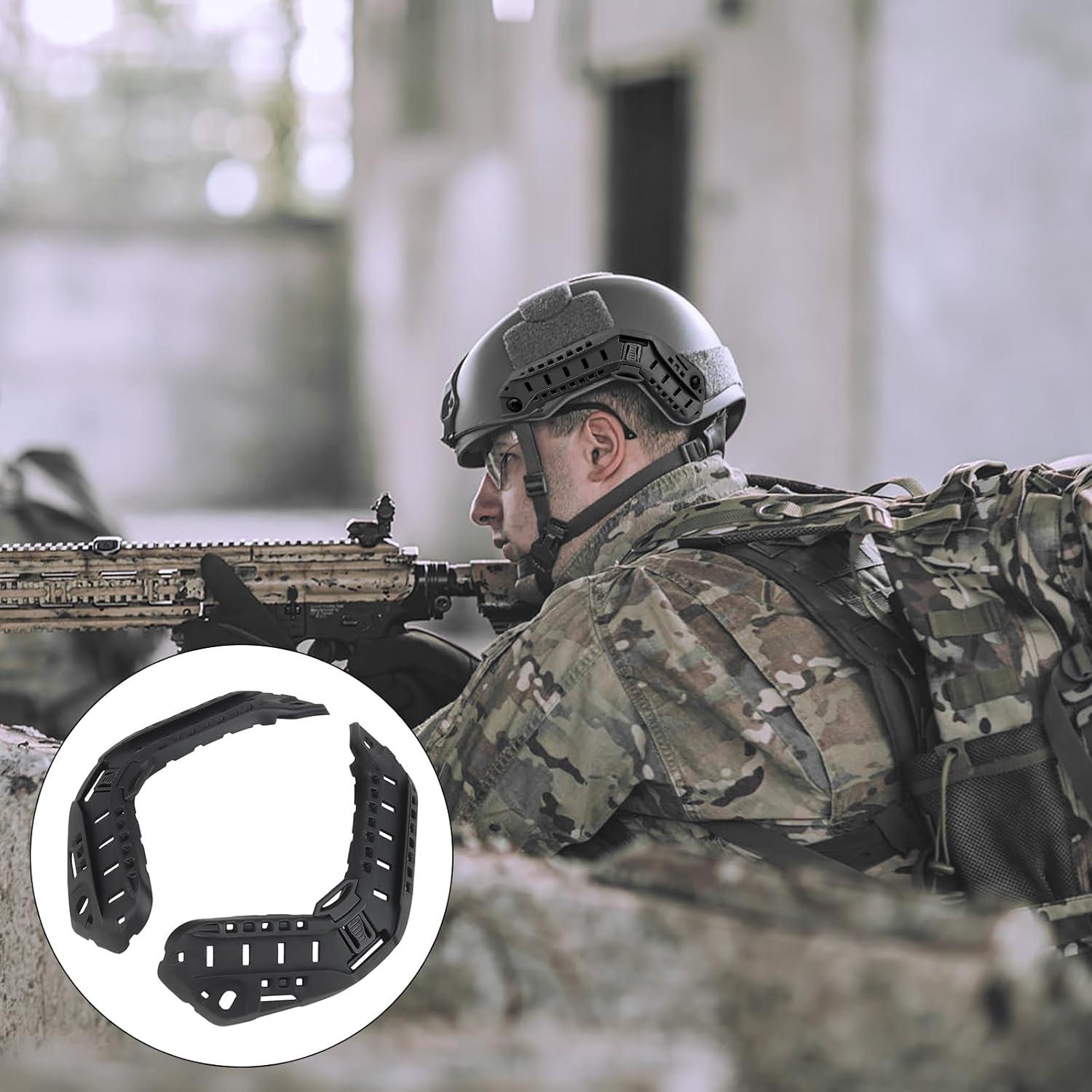 Kit de Rieles Laterales Qavctw para Casco Táctico FAST Negro