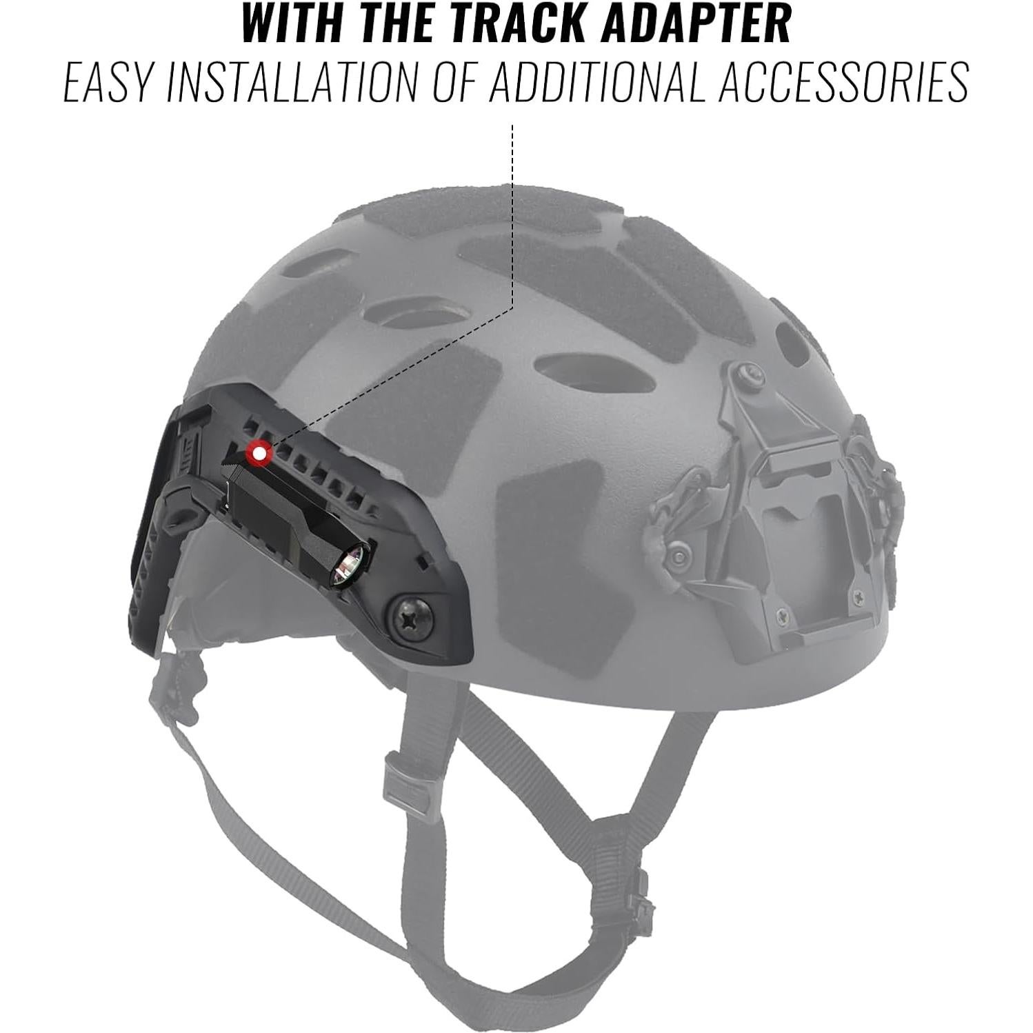 Kit de Rieles Laterales Qavctw para Casco Táctico FAST Negro