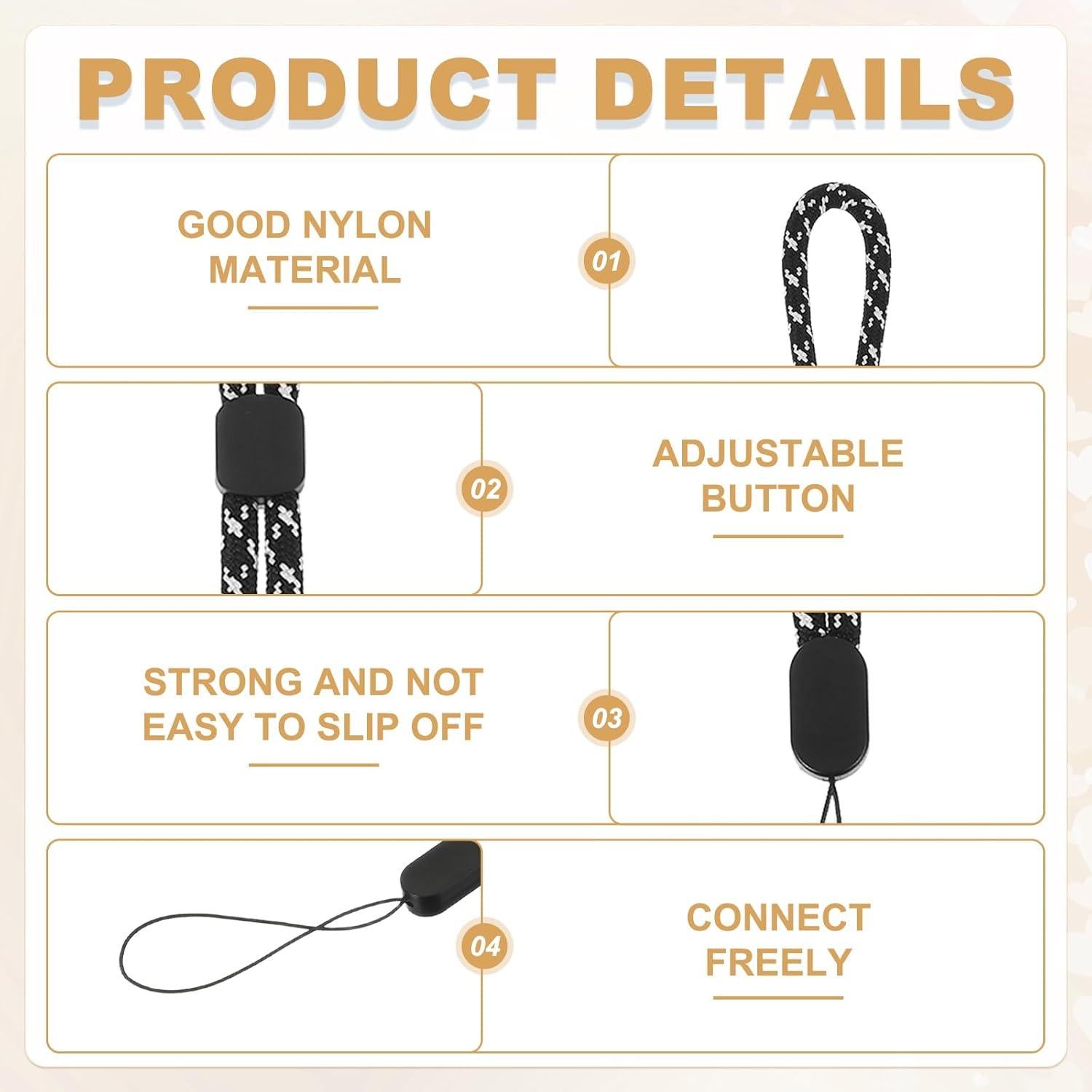 Correa de Muñeca PATIKIL Nylon Ajustable 3 Unidades Jacquard Negro