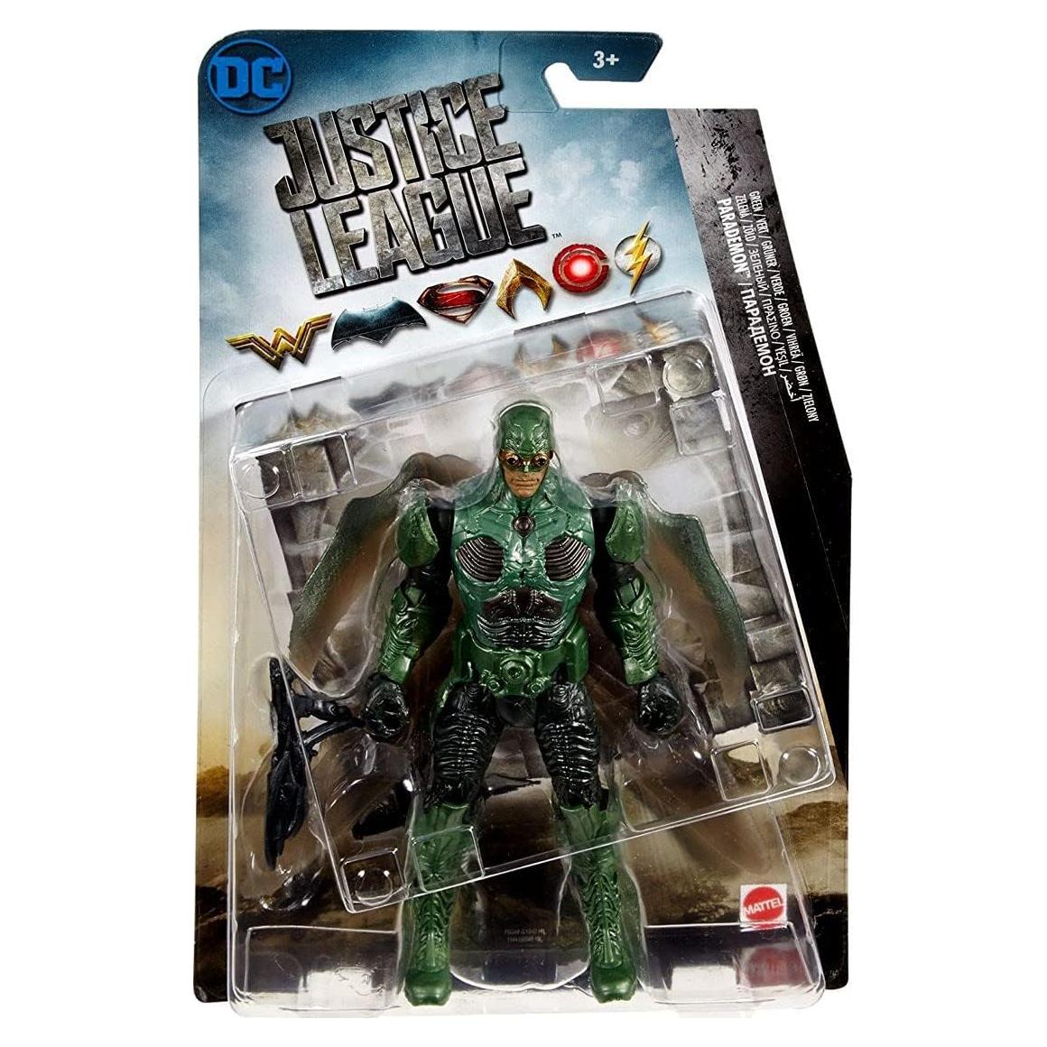 Figura de acción Parademon Verde DC 15.24 cm con Rifle Blaster