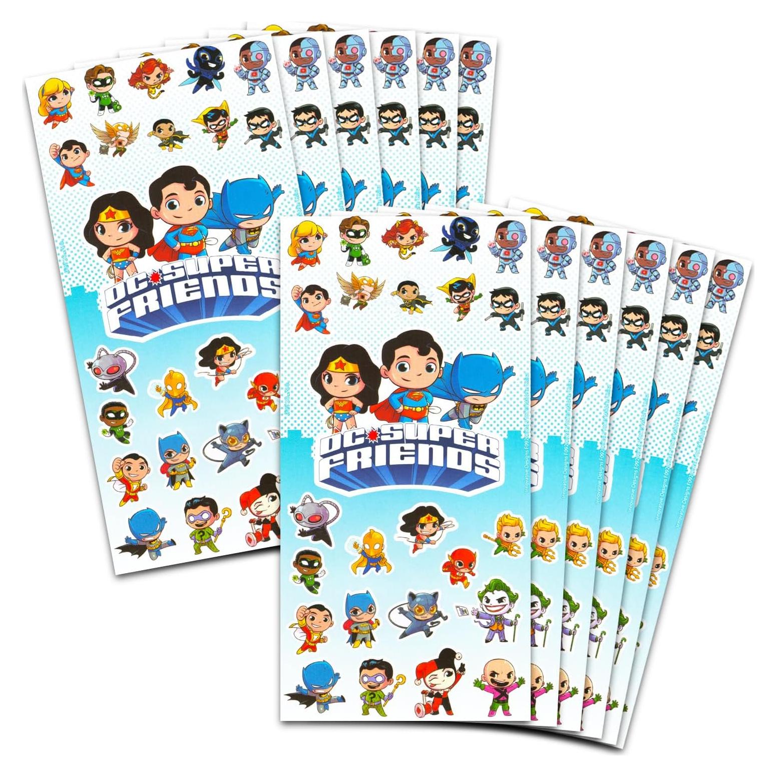 Calcomanías Liga de la Justicia DC Super Amigos - 12 Hojas