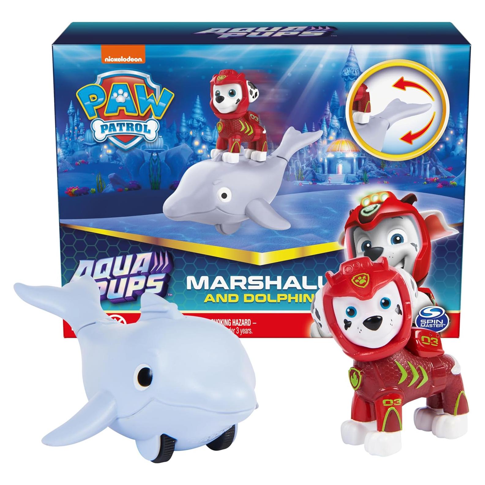 Figuras de Acción Paw Patrol Aqua Pups Marshall y Delfín