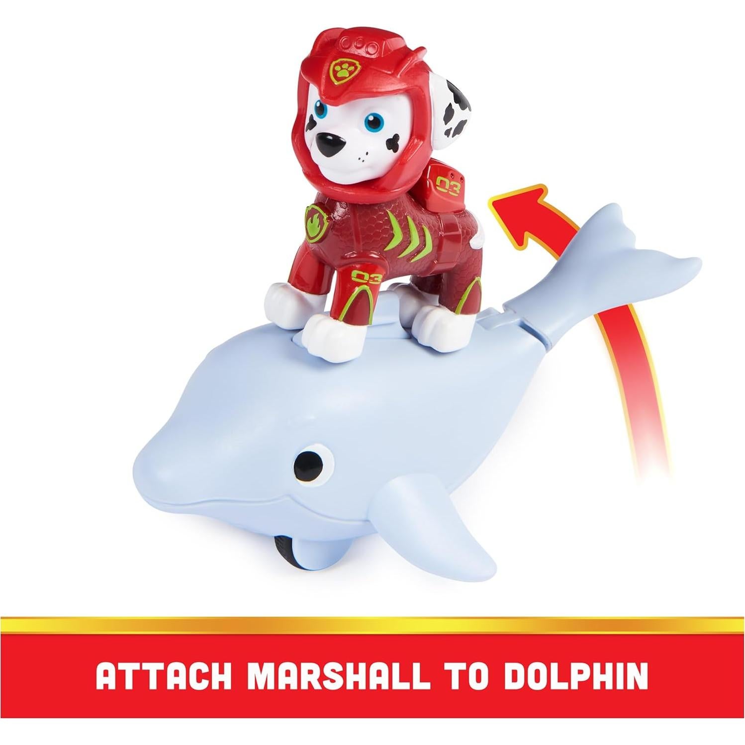Figuras de Acción Paw Patrol Aqua Pups Marshall y Delfín